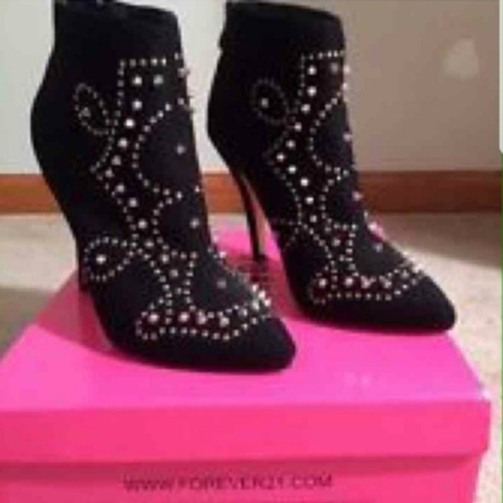Gold Studded Ankle Boots